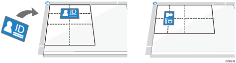 Illustration of ID card copy in portrait and landscape orientation