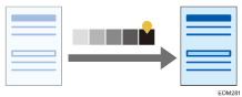 Illustration of result of image density adjustment