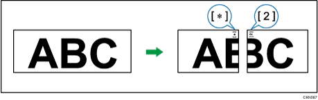 Illustration of page separation and length reduction