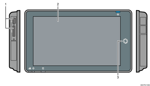 Control panel illustration numbered callout illustration