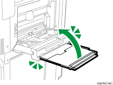 Multi bypass banner sheet tray illustration