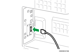 illustration of connecting the IEEE 1284 interface cable