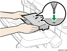 Z-fold support tray illustration