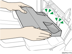 Thin paper support tray illustration