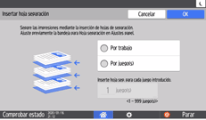 Ilustración de la pantalla del panel de mandos