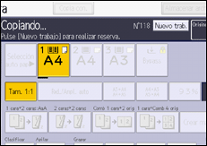 Ilustración de la pantalla del panel de mandos