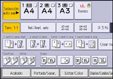 Ilustración de la pantalla del panel de mandos