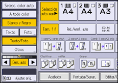 Ilustración de la pantalla del panel de mandos