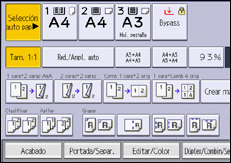 Ilustración de la pantalla del panel de mandos