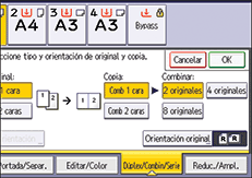 Ilustración de la pantalla del panel de mandos