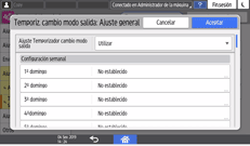 Ilustración de la pantalla del panel de mandos