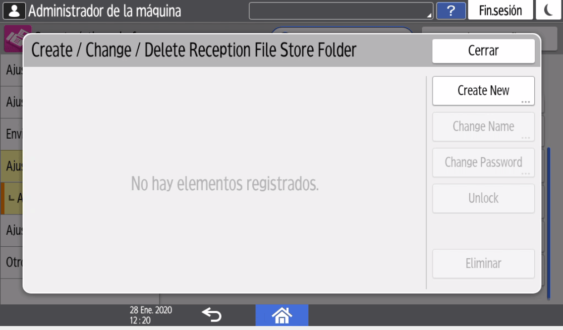 Ilustración de la pantalla del panel de mandos