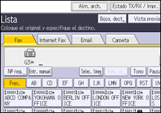 Ilustración de la pantalla del panel de mandos