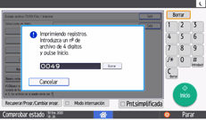 Ilustración de la pantalla del panel de mandos