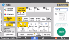 Ilustración de la pantalla del panel de mandos