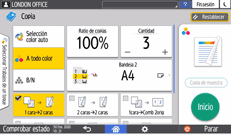 Ilustración de la pantalla del panel de mandos