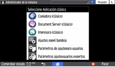 Ilustración de la pantalla del panel de mandos