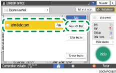 Ilustración de la pantalla del panel de mandos