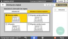 Ilustración de la pantalla del panel de mandos