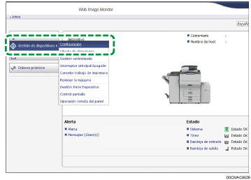 Ilustración de la pantalla del navegador web
