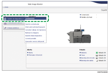 Ilustración de la pantalla del navegador web