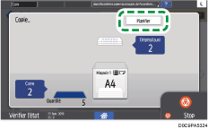 Illustration de l'écran du panneau de commande