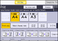 Illustration de l'écran du panneau de commande