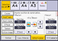 Illustration de l'écran du panneau de commande