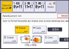 Illustration de l'écran du panneau de commande