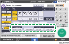 Illustration de l'écran du panneau de commande