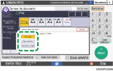 Illustration de l'écran du panneau de commande