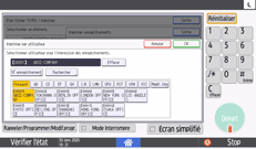 Illustration de l'écran du panneau de commande