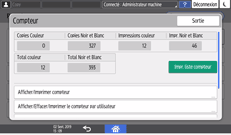 Illustration de l'écran du panneau de commande