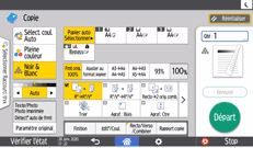 Illustration de l'écran du panneau de commande