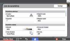 Illustration de l'écran du panneau de commande