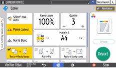 Illustration de l'écran du panneau de commande