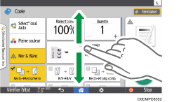 Illustration de l'écran du panneau de commande
