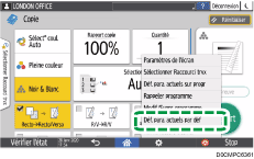 Illustration de l'écran du panneau de commande