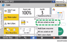 Illustration de l'écran du panneau de commande