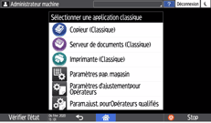 Illustration de l'écran du panneau de commande