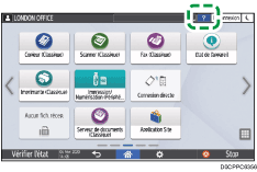 Illustration de l'écran du panneau de commande