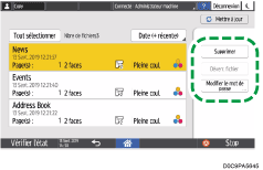 Illustration de l'écran du panneau de commande