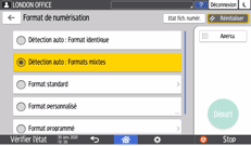 Illustration de l'écran du panneau de commande