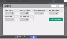 Illustration de l'écran du panneau de commande