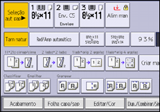 Ilustração da tela do painel de operação