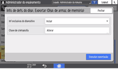 Ilustração da tela do painel de operação