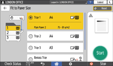 Operation panel screen illustration