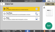Operation panel screen illustration