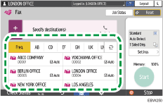 Operation panel screen illustration