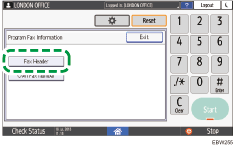 Operation panel screen illustration